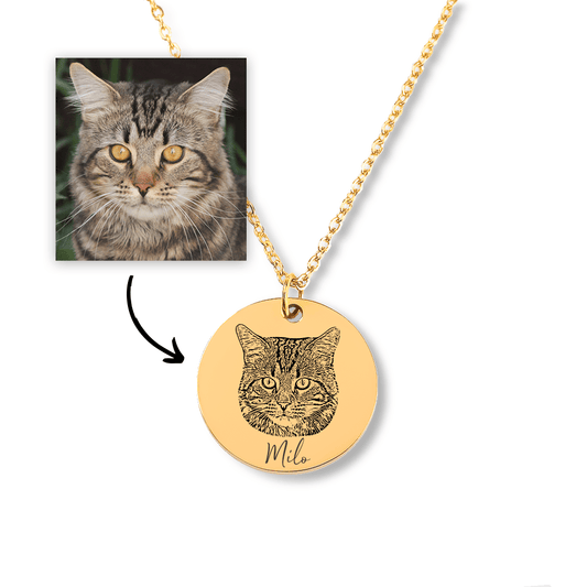Cat Portrait Necklace - Bijouxelry, message jewelry